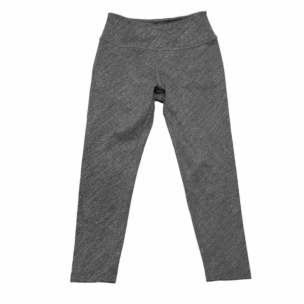 Beyond Yoga Gray Black White Heather Print Mid Rise Leggings Size XS Extra Small